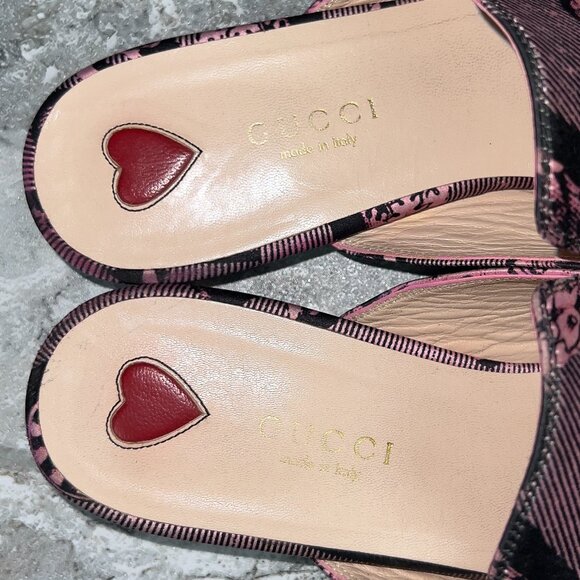Gucci Princetown ST Romain Horsebit Satin Mule Slippers Fabric 6.5 US 36.5 EUR - Picture 11 of 13